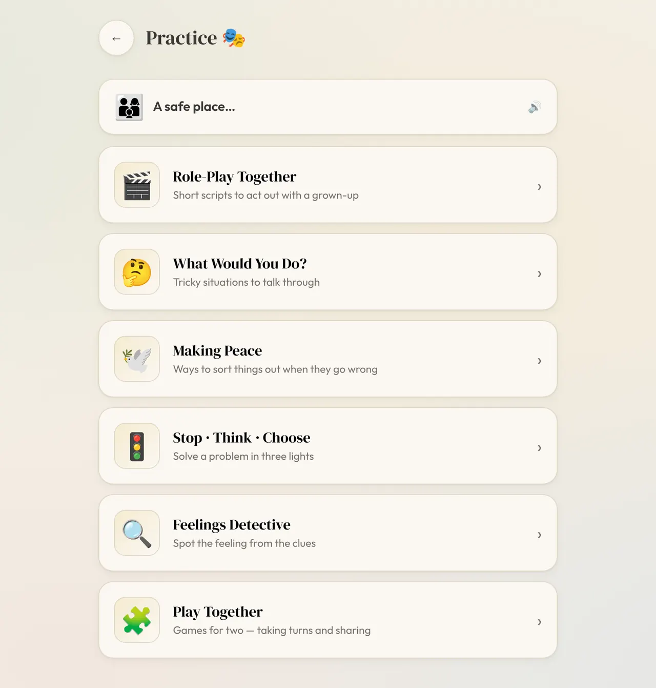 Calm Toolbox: Practice