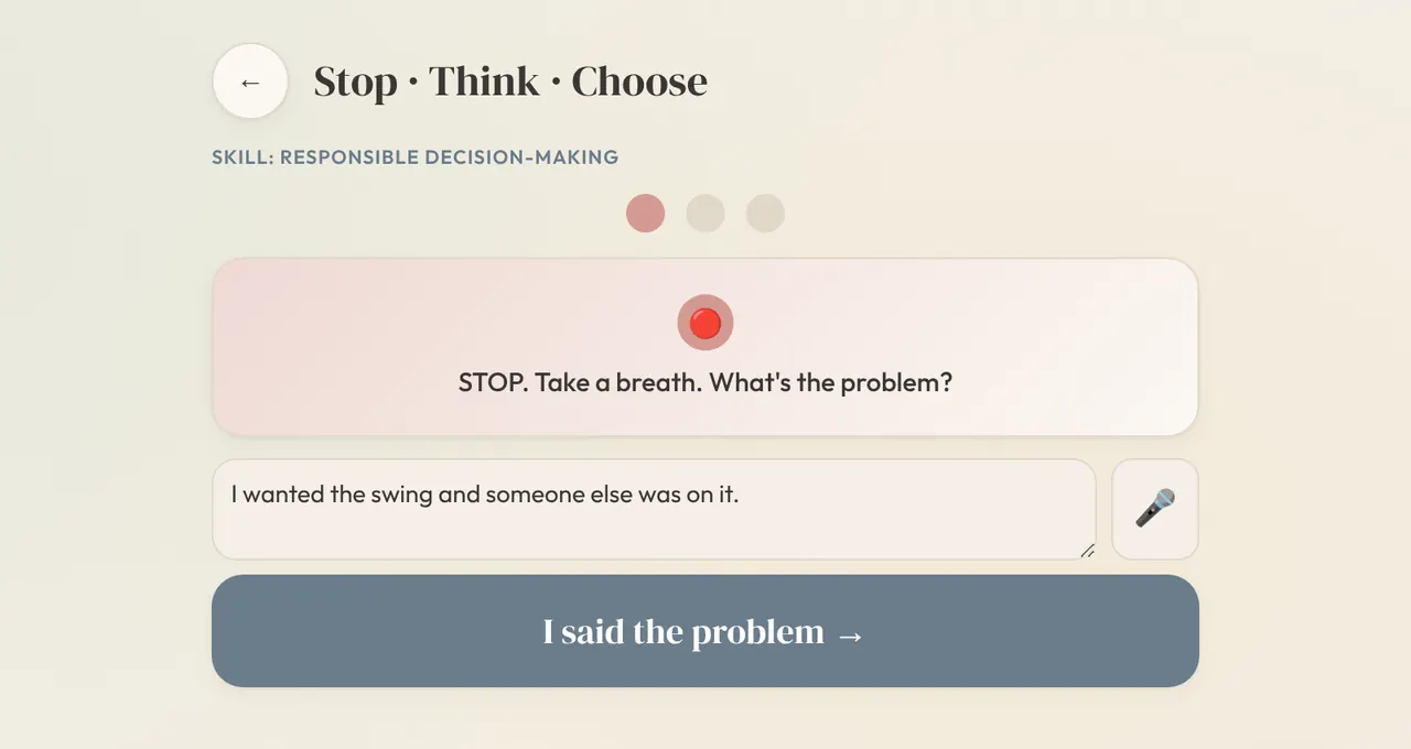 Calm Toolbox: Stop Think Choose