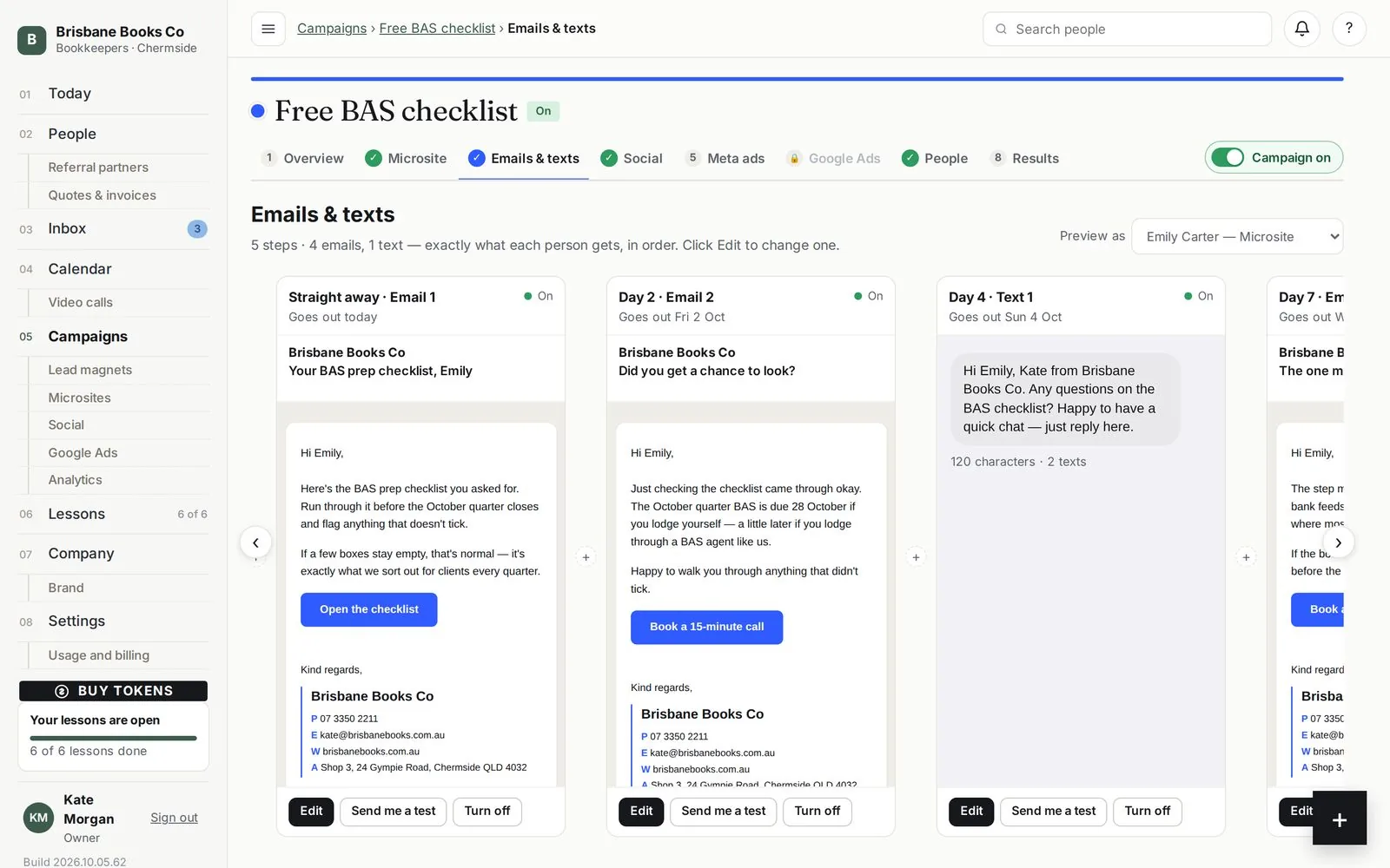 The Lead Engine: Emails & texts